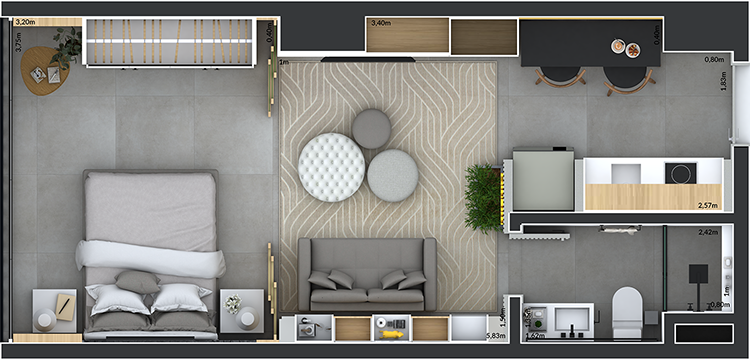 Haus109 - Studio 1 Varanda Integrada